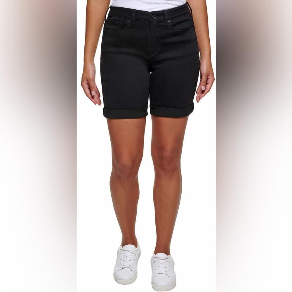 DKNY Jeans Black shorts Womens Size 14 Cuffed